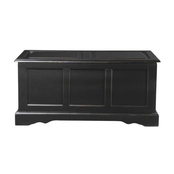 Unbranded Cameron Antique Black Bench with Blanket Chest