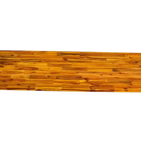 Interbuild 6 ft. L x 25 in. D, Acacia Butcher Block Standard Countertop in Golden Teak with Square Edge