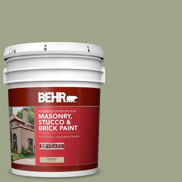 BEHR 5 gal. #PPU11-07 Clary Sage Flat Interior/Exterior Masonry, Stucco and Brick Paint