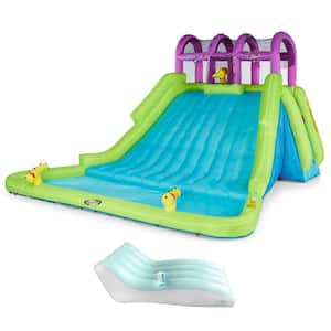 Multi-Color Mega Blast Water Park & Comfy Floats Inflatable Misting Chaise Lounger