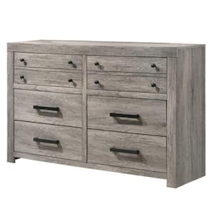 59.2 in. Gray 6-Drawer Wooden Dresser Without Mirror