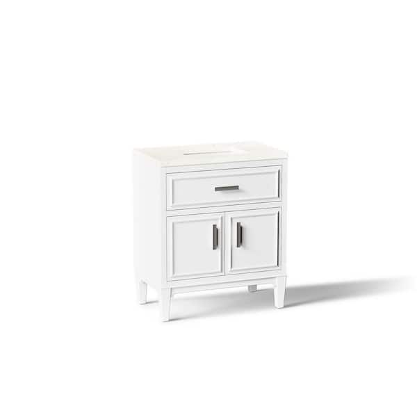 Southerk 31 in. Single Sink Freestanding White Bath Vanity with White Quartz Top Assembled