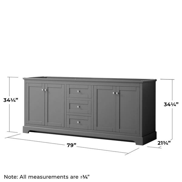 Wyndham Collection Avery 79-in Dark Gray Bathroom Vanity Cabinet Wyndham Collection Avery 79-in Dark Gray Bathroom Vanity Cabinet