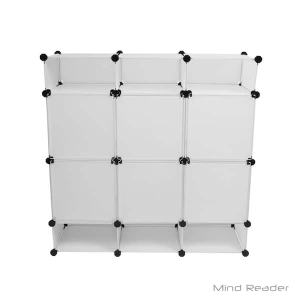 Mind Reader 38.39 in. W x 38.39 in. H White Stackable 12-Cube Organizer