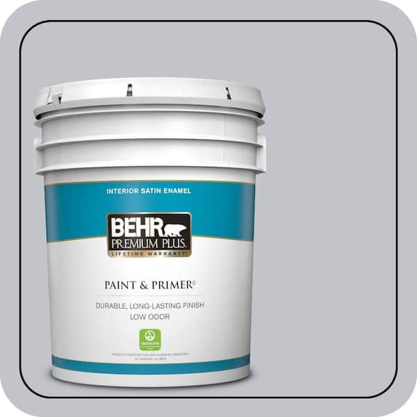 BEHR PREMIUM PLUS 5 gal. #N540-2 Glitter color Satin Enamel Low Odor Interior Paint & Primer