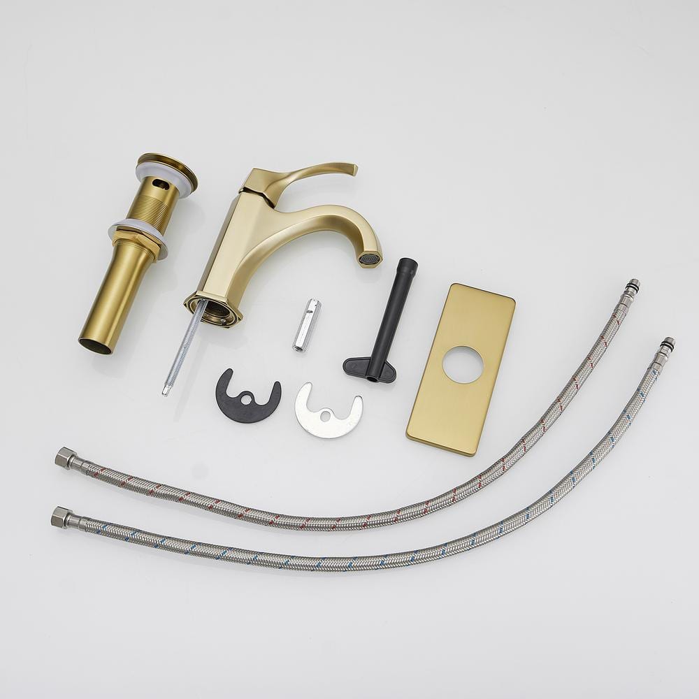 Brushed Gold Single-Handle Modern Bathroom Faucet