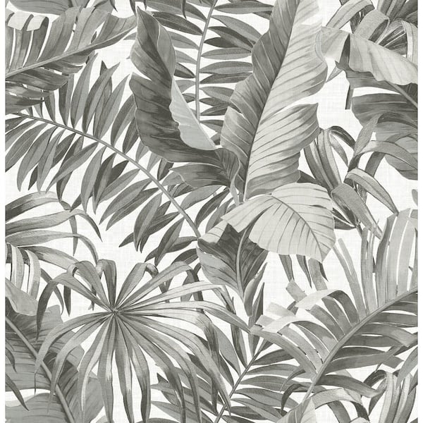 NuWallpaper Black and White Maui Vinyl Peel and Stick Wallpaper