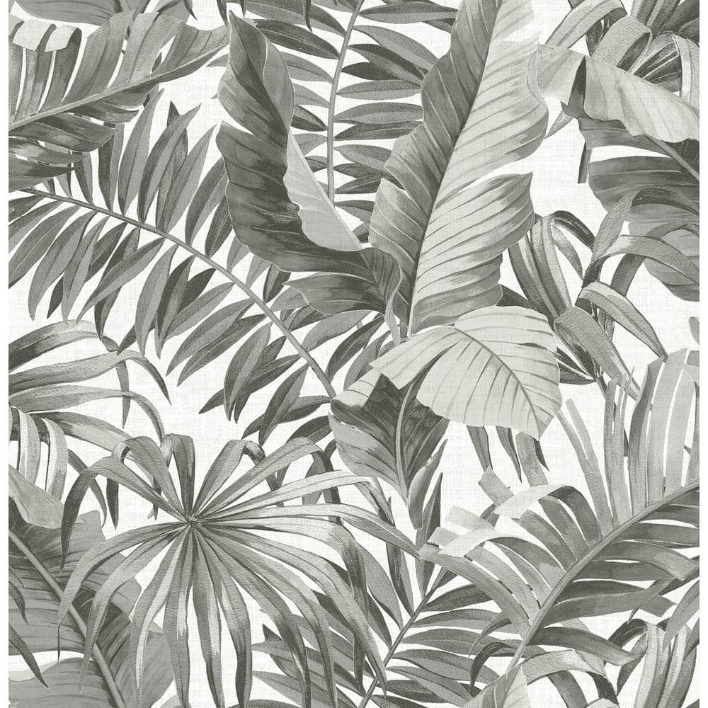 NuWallpaper Black and White Maui Peel and Stick Wallpaper Sample