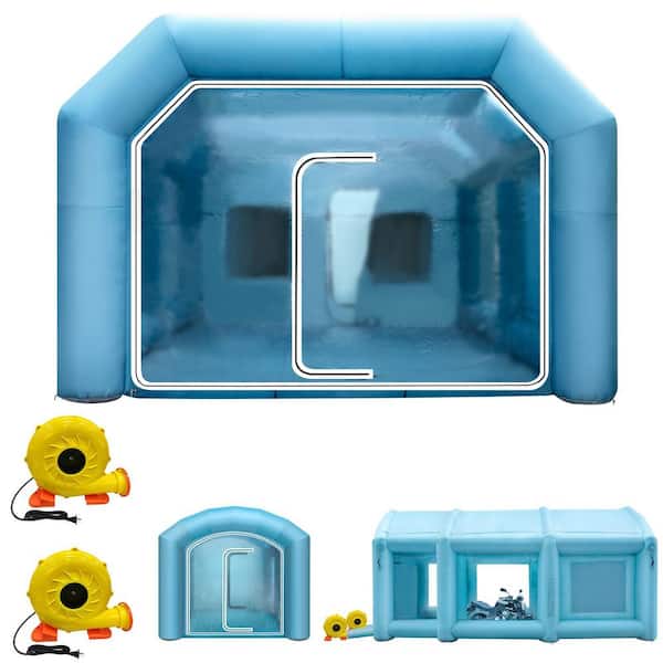 Inflatable Paint Booth, 29.5 x 19.7 x 13 ft. with 2-Powerful Blowers Inflatable Spray Booth with Air Filter System