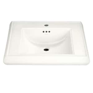 Memoirs 5-3/8 in. Ceramic Pedestal Sink Basin in White with Overflow Drain