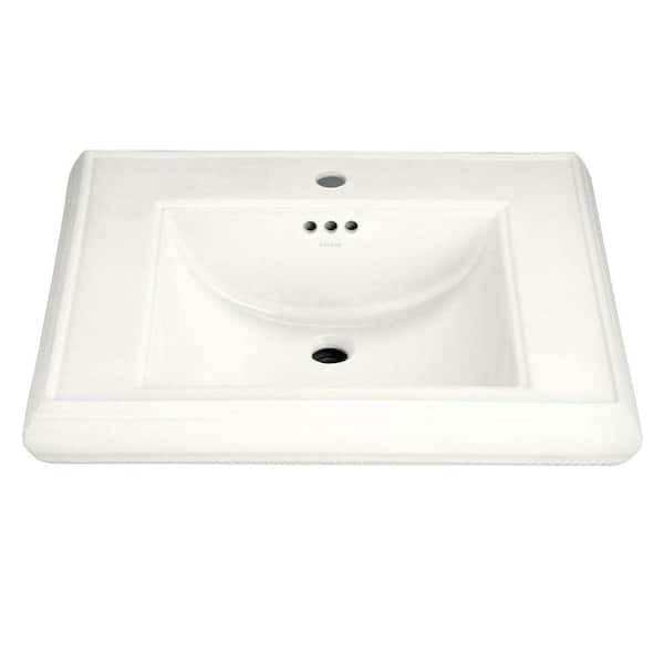 KOHLER Memoirs 5-3/8 in. Ceramic Pedestal Sink Basin in White with Overflow Drain