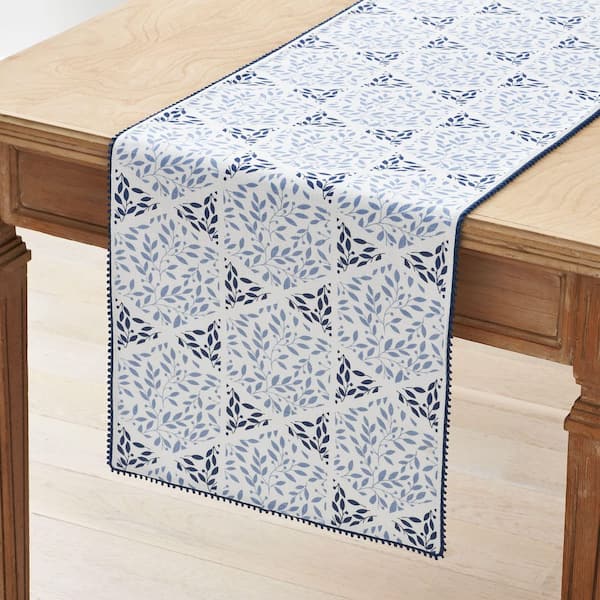 Company Cotton Hanukkah 16 in. W x 90 in. L Blue Seasonal Cotton Table Runner