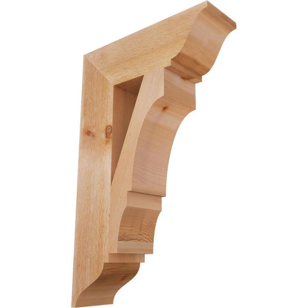 Ekena Millwork 6 in. x 32 in. x 20 in. Western Red Cedar Balboa Traditional Rough Sawn Bracket
