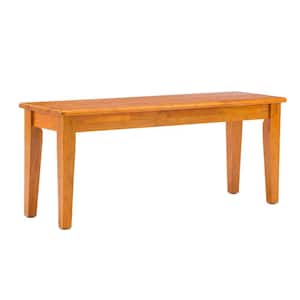 Brown Backless Bedroom Dining Bench 15 in.
