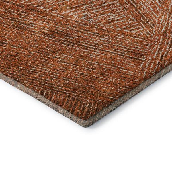 Mayfield Premium Machine Washable Abstract AMF991 Copper 3 ft. x 4 ft. Area Rug