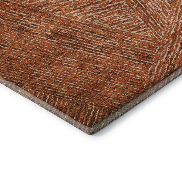Mayfield Premium Machine Washable Abstract AMF991 Copper 5 ft. x 7 ft. 6 in. Area Rug