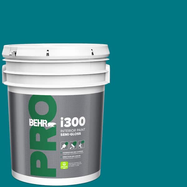 BEHR PRO 5 gal. #P470-7 The Real Teal Semi-Gloss Interior Paint PR37305 ...
