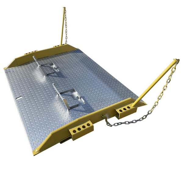 Ejoy 15000 lbs. Capacity 9 in. Rise 72 in. x 60 in. Steel Dock Board with Handle