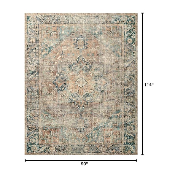 Terracotta Lagoon Persian 7 ft. 6 in. x 9 ft. 6 in. Polyester Indoor Area Rug