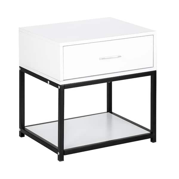 Winado 1-Drawer White Bedroom Nightstand (19.6 in. W x 15.7 in. D x 19.6 in. H)