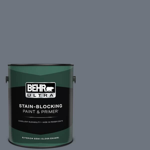 BEHR ULTRA 1 gal. #750F-5 Silver Hill Semi-Gloss Enamel Exterior Paint & Primer