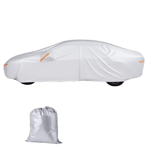 Waterproof Car Cover for Dodge Challenger, Custom Fit, All-Weather Protection with Door Zipper, Silver, 2025 Update