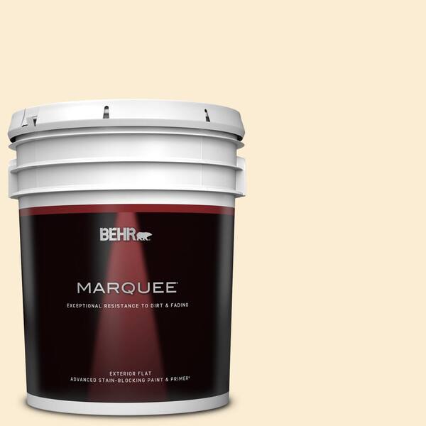 BEHR MARQUEE 5 gal. #P220-1 Frosty Melon Flat Exterior Paint & Primer