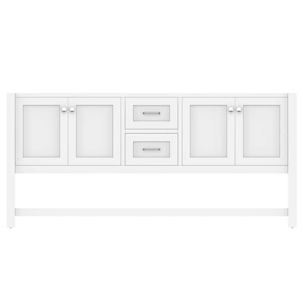 Alya Bath Wilmington 71 in. W x 21.5 in. D x 33.45 in. H Bath Vanity Cabinet without Top in White
