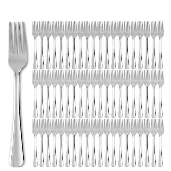 7.1 in. Stainless Steel Silverware Dinner Forks with Dishwasher Safe for Home, Kitchen, Restaurant, Silver (60-Pack)