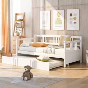 White Twin Size Daybed with Twin Size Trundle