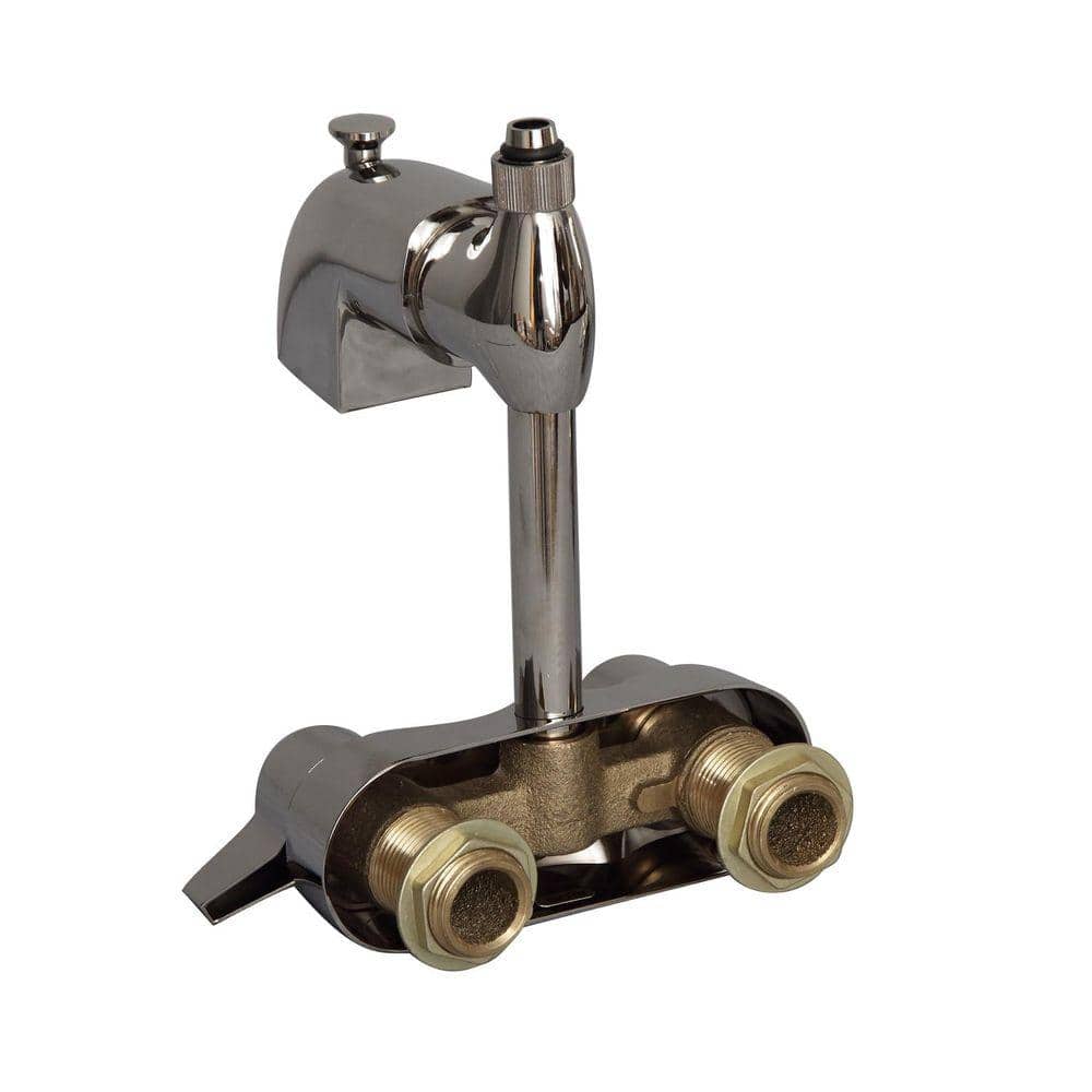 Polished Chrome Wall Mounted 2-Handle Tub Faucet with Diverter