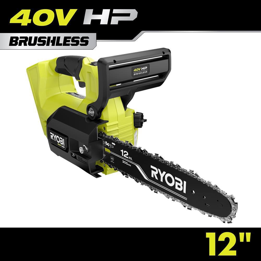 RYOBI 40V HP Brushless 12 in. Top Handle Battery Chainsaw (Tool