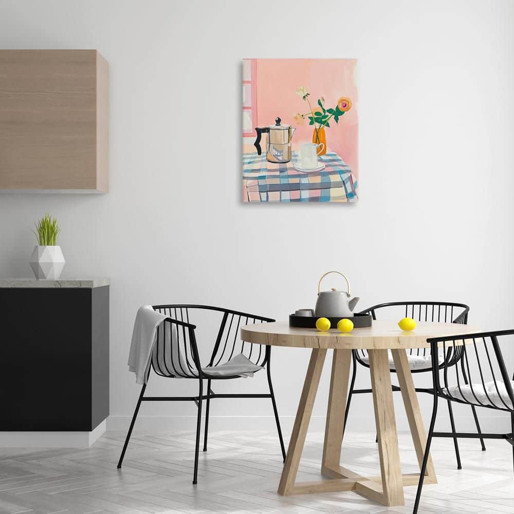 Pink Retro Kitchen Table by Arlington Prints Unframed Coastal Graphic Art Print 30 in. x 24 in. price history on PriceWatchPro