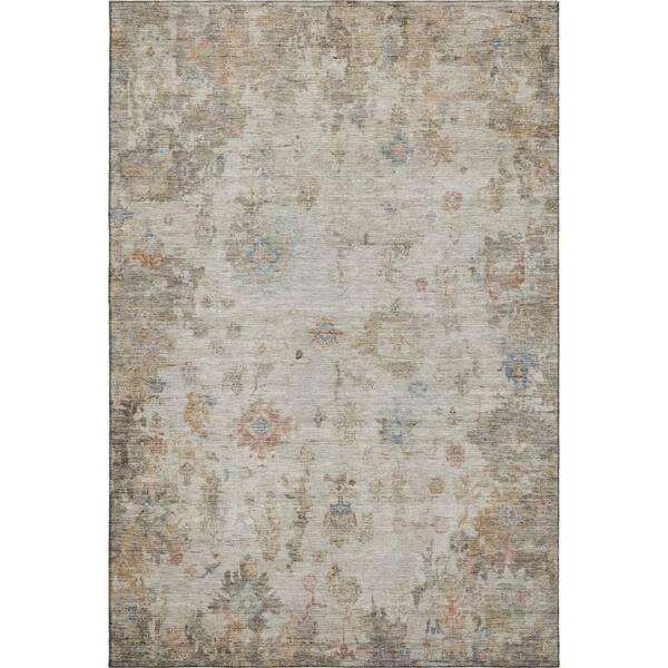 Mayfield Premium Machine Washable Abstract AMF2301 Ivory 5 ft. x 7 ft. 6 in. Area Rug