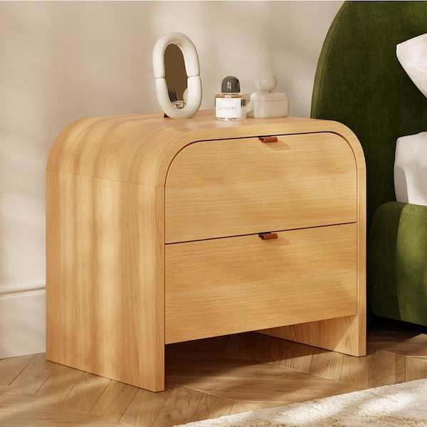 Cirq Oak 2-Drawer Nightstand