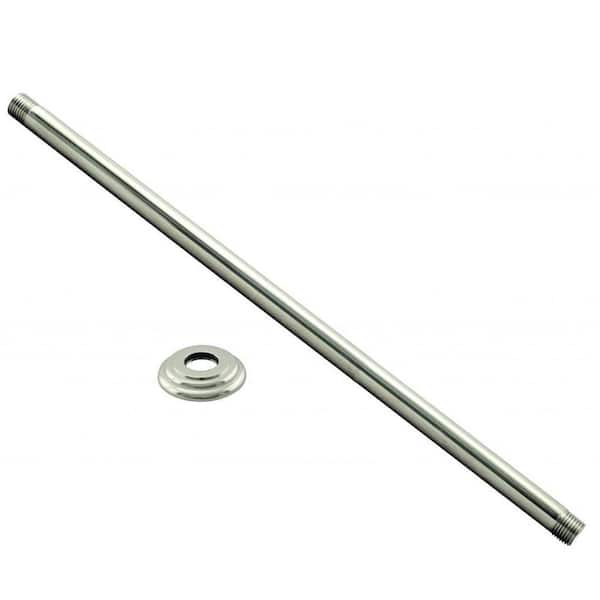 Westbrass 1/2 in. IPS x 48 in. Round Ceiling Mount Shower Arm with Flange, Polished Nickel