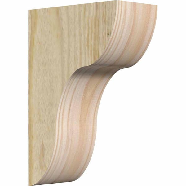Ekena Millwork 4 in. x 8 in. x 12 in. Douglas Fir Carmel Rough Sawn Corbel