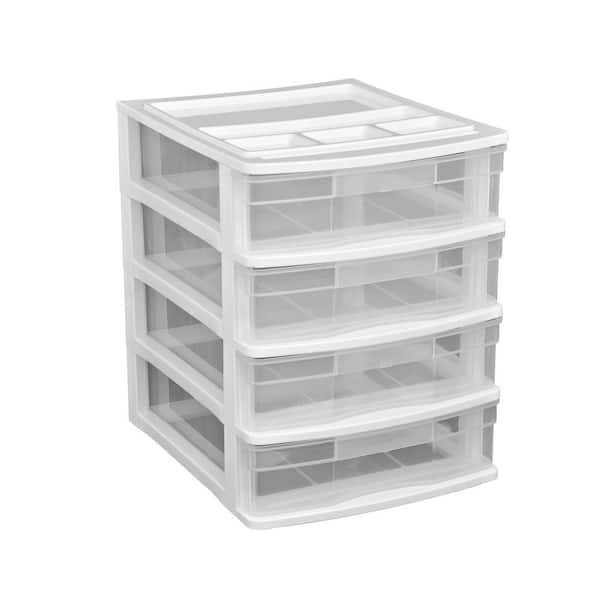 Gracious Living 4 Drawer Desk & Office Organizer with Organization Top, White