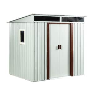 6.39 ft. W x 4.95 ft. D Outdoor White Metal Storage Shed with Transparent Plate and a Window (27 sq. ft.)