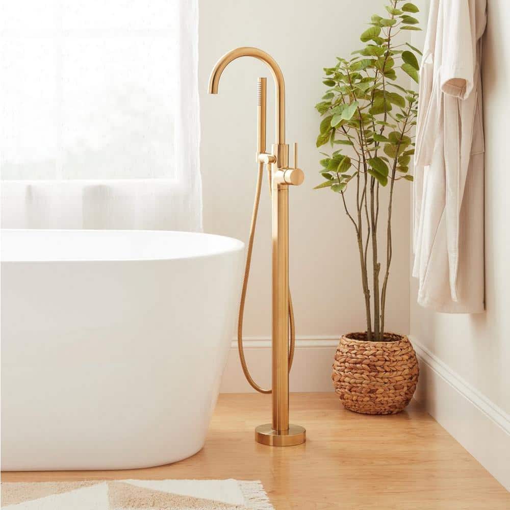Lexia Single-Handle Floor Mounted Roman Tub Faucet in. Brushed Gold price history on PriceWatchPro