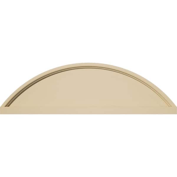 Ekena Millwork 24 in. W x 7 in. H x 2 in. P Segment Arch Smooth Signature Urethane Pediment, Primed Tan
