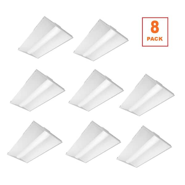 2 ft. x 4 ft. Boost Center Basket Integrated LED Troffer Light 3500K 4000K 5000K 39W / 32W / 29W / 24W Dimmable (8-Pack)
