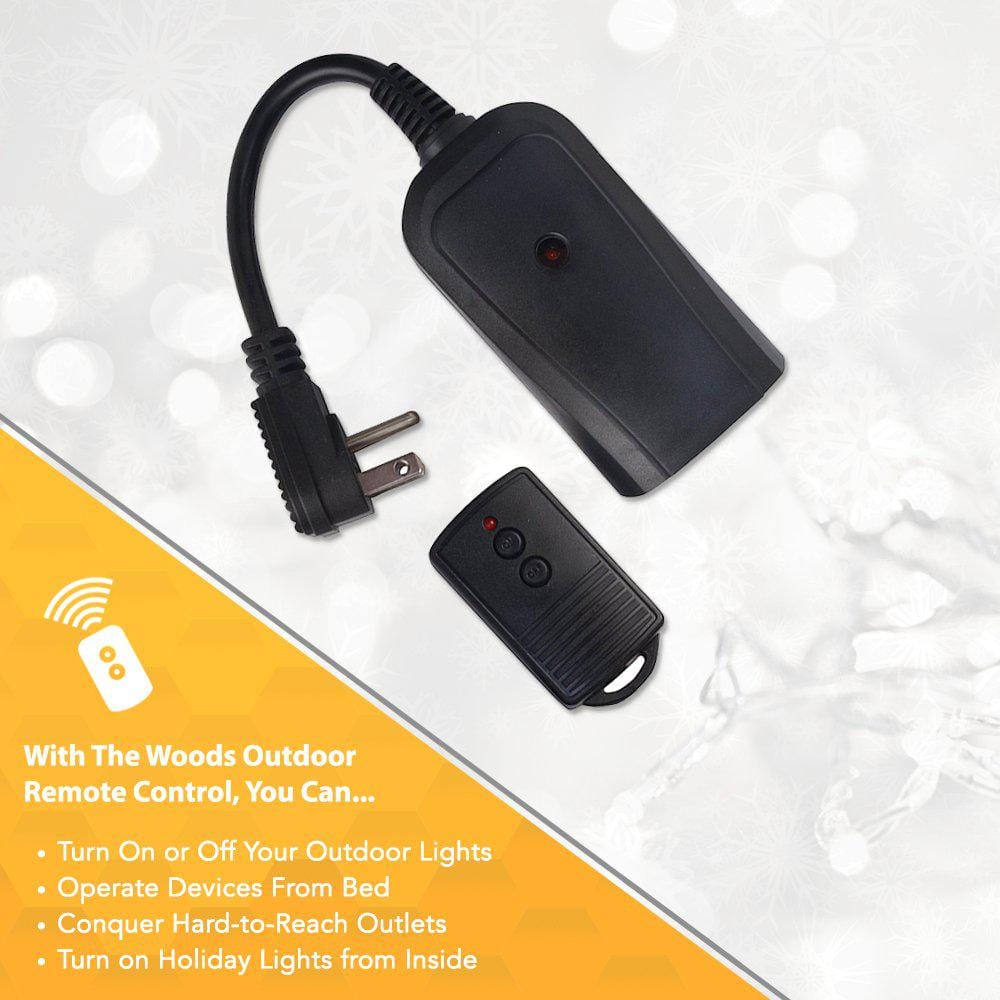 Black Wireless Outdoor Electrical Outlet Switch with Timer