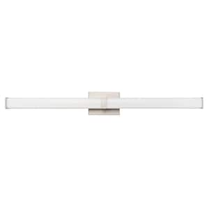 Tron 1-Light 36 in. Brushed Nickel Vanity Light with Acrylic Shade
