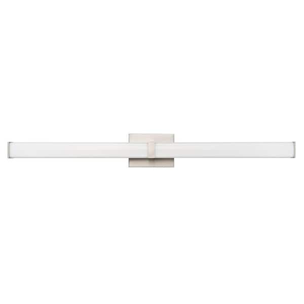 Millennium Lighting Tron 1-Light 36 in. Brushed Nickel Vanity Light with Acrylic Shade