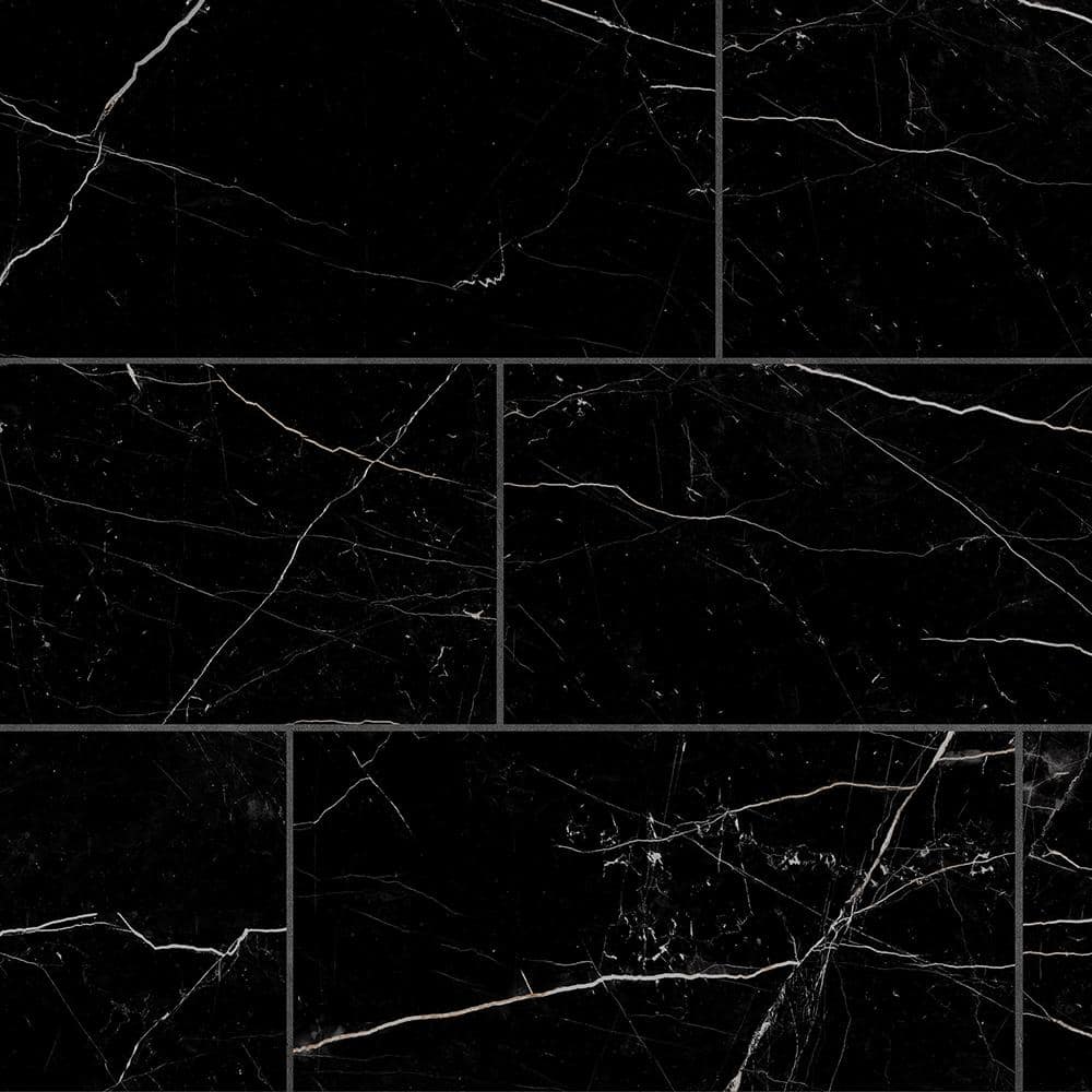 Corso Italia Impero Black 12 in. x 24 in. Porcelain Floor and Wall Tile (15.50 sq.ft./Case), Black/Matte -  610010005396