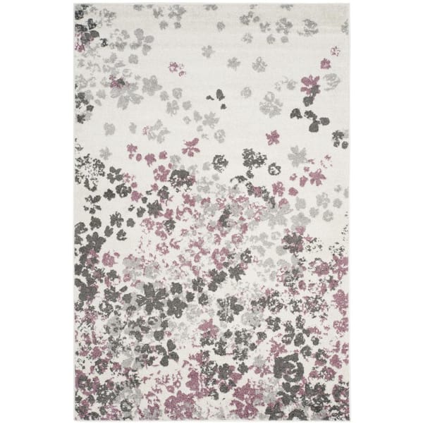 SAFAVIEH Adirondack Ivory/Purple 5 ft. x 8 ft. Floral Speckled Area Rug