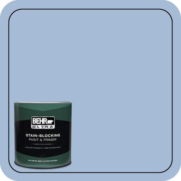 BEHR ULTRA 1 qt. #M530-3 Perennial Blue Semi-Gloss Enamel Exterior Paint & Primer