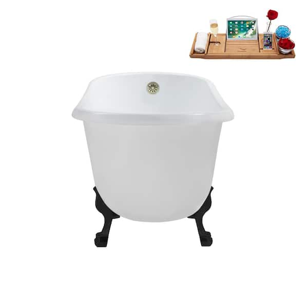 Streamline 57 in. Acrylic Clawfoot Non-Whirlpool Bathtub in Glossy