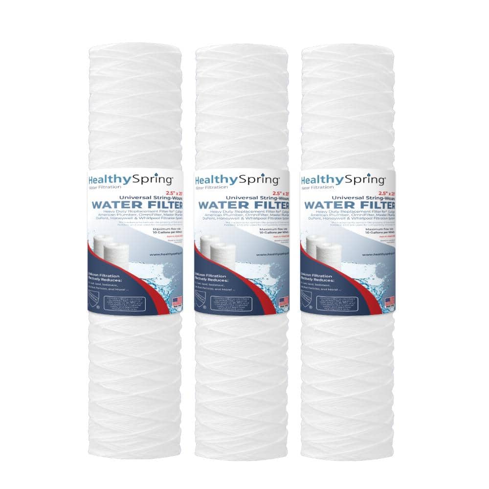 Universal Water Filter Replacement Cartridge Stringwound 50-micron 2.5 x 9.875 3-Pack price history on PriceWatchPro
